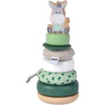 Tdrfl - baby hipp - tour a empiler - jeu d'eveil - anneaux en bois, tissus et silicone - ds 12 mois ...