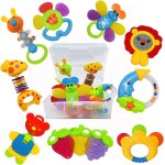 Tdrfl - hochet b�b� pour 0 3 mois jouet de dentition ensemble premiers jouets b�b� ensemble cadeau avec ...