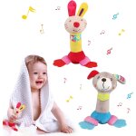 Tdrfl - hochet bebe, jouet bebe 0 - 12 mois, 2 pcs jouet en peluche montessori color avec hochet sonore, ...
