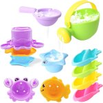 Tdrfl - jouets de bain pour bb garon et fille de 1, 2 et 3 ans, 9 pices jouets d'eau pour piscine, ...