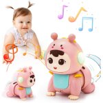 Tdrfl - jouet bb 3 6 9 mois, jouet bb rampant avec musique et lumire jouets musicaux sensoriel eveil ...