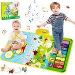 Tdrfl - jouets pour bbs pour garons de 1 an, 3 en 1 enfants en bas age piano musical, tapis de tambour ...