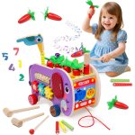 Tdrfl - jouet bebe montessori 1 an fille, 8 en 1 jeux en bois jouet educatif cadeau enfant garcon 12 ...
