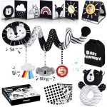 Tdrfl - spirale d'activit bb - poussette bebe jouet fille garcon, livre noir et blanc, image carte ...