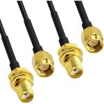 Teeaw - 2 cble sma rallonge antenne adaptateur, 4g 2m cble rallonge sma male a femelle angle droit ...