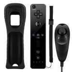 Télécommande wiimote + nunchuck pour nintendo wii et wii u - noir Télécommande wiimote + nunchuck pour nintendo wii et wii u - noir