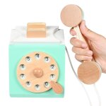 Tlphone antique en bois pour enfants, jouet de simulation, jouet d'ducation prcoce, tlphone rotatif, ...