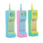 T�l�phone portable electronique a lumi�re color�e pour enfants, jouet educatif pr�coce, musique de dessin ...