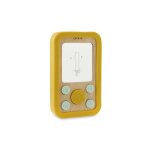 T�l�phone en silicone et bois mr lion - jaune
