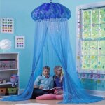 Tente en fil de moustique en forme de mduse bleue, lit de bb, moustiquaire, dcoration de maison de ...