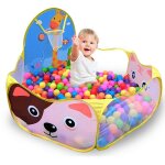Tente de jeux pour enfants 120x120cm, pliable, mignon, piscine avec panier, maison de plein air, cabane, ...