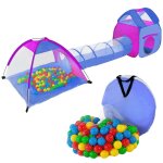 Tente de jeu pour enfants avec tunnel + 200 balles + sac de transport helloshop26 08 0000337