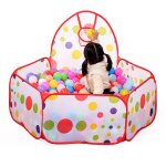 Tente de jeu de piscine a boules d'ocan pour enfants, e5m1 couleurs, balles en plastique pour bbs, ...