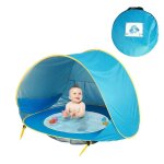 Tente de plage portable, piscine d'ombrage, protection uv, abri solaire, clture de fosse a balles pour ...