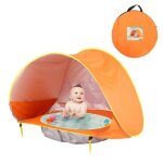 Tente de plage portable, piscine d'ombrage, protection uv, abri solaire, clture de fosse a balles pour ...