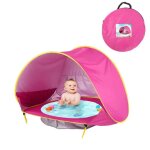Tente de plage portable, piscine d'ombrage, protection uv, abri solaire, clture de fosse a balles pour ...