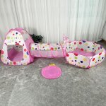 Tente portable 3 en 1 pour enfants, jouets de camping, piscine a balles pour enfants, maison de jeu, ...