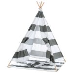 Tente tipi pour enfants avec poteaux en bois id�al chambre salle de jeux d�coration gris ray� 10 0009006 ...