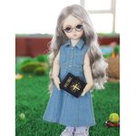 Tenue de poupée bleue, robe en denim, pour vêtements de poupée, accessoire, 1 / 3 Tenue de poupée bleue, robe en denim, pour vêtements de poupée, accessoire, 1 / 3