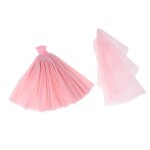 Tenue de poupe tube rose, robe de marie, robe de soire skrit, costume et voile pour poupe 1 / 6, ...