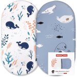 Teppc - lot de 2 draps de berceau 100% coton pour garon et fille, s'adaptent a toutes les formes de ...