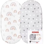 Teppc - lot de 2 draps de couffin, 100% coton pour bb garon et fille, s'adaptent a toutes les formes ...
