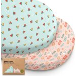 Teppc - 2 paquets de draps de berceau biologiques pour filles et garons - 100% coton, draps de matelas ...