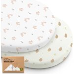Teppc - 2 paquets de draps de berceau biologiques pour filles et garons - 100% coton, draps de matelas ...