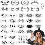 Teppc - 36 pochoir maquillage enfant, modle de tatouage pour anniversaires carnaval halloween, tatouage ...