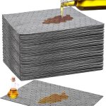 Teppc - lot de 50 lingettes absorbantes d'huile, tapis de rcupration d'huile, 25 x 33 cm, feuilles ...