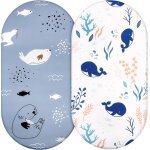 Teppc - draps housses en jersey pour lit d'enfant microfibre respirante draps de berceau 2pcs 84x41cm ...