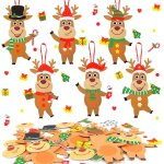 Teppc - kit bricolage noel enfant, 12 pices renne suspendue de nol, activites manuelles enfants noel, ...