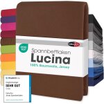 Teppc - lucina drap - housse surmatelas housse lit sommier tapissier coton 180x200 - 200x200 cm brun ...