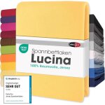 Teppc - lucina drap - housse surmatelas housse lit sommier tapissier coton 180x200 - 200x200 cm jaune ...