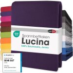 Teppc - lucina drap - housse surmatelas housse lit sommier tapissier coton 180x200 - 200x200 cm lilas ...