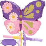 Teppc - piã±ata papillon - piã±ata papillon rose violet pour fête d'anniversaire avec bâton et bandeau ... Teppc - piã±ata papillon - piã±ata papillon rose violet pour fête d'anniversaire avec bâton et bandeau ...