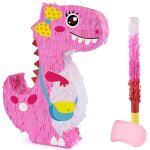 Teppc - pinata dinosaure - pinata dinosaure rose pour décoration fête d'anniversaire avec bandeau bâton ... Teppc - pinata dinosaure - pinata dinosaure rose pour décoration fête d'anniversaire avec bandeau bâton ...