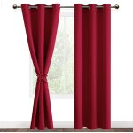 Teppc - rideaux occultants isolant thermique anti froid, rideau rouge noel a oeillets pour chambre fille, ... Teppc - rideaux occultants isolant thermique anti froid, rideau rouge noel a oeillets pour chambre fille, ...