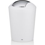 Teppd - kela 22271 marta poubelle de salle de bain avec couvercle a bascule plastique blanc 1, 7 l