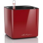 Teppe - ¿ pot de fleurs d'interieur ¿ cube glossy ¿ rserve d'eau intgre ¿ coloris rouge scarlet ...