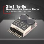 Testeur de tension de batterie 2 en 1 1 - 8s lipo / li - ion / fe, basse tension, buzzer, alarme, vrificateur ...