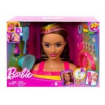 Tete a coiffer barbie ultra chevelure brune, meches arc en ciel - 22 accessoires color reveal - set coiffure ...