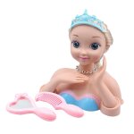 Tte de poupe princesse pour filles, cheveux blonds, raiponce, jouets pour enfants