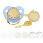 T�tine en feuille d'aluminium pour b�b�, par sublimation, transfert de chaleur, avec attache - sucette ...