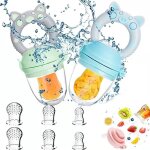 Tetine grignoteuse bebe, 2 grignoteuse bb + 8 tailles de ttines sans bpa, tetine fruits bebe, pour ...