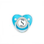 Tétine en silicone pour bébé de 0 a 36 mois, sucette en forme de lettre anglaise, diamant bleu, avec ... Tétine en silicone pour bébé de 0 a 36 mois, sucette en forme de lettre anglaise, diamant bleu, avec ...