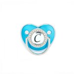 Tétine en silicone pour bébé de 0 a 36 mois, sucette en forme de lettre anglaise, diamant bleu, avec ... Tétine en silicone pour bébé de 0 a 36 mois, sucette en forme de lettre anglaise, diamant bleu, avec ...