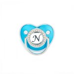 Ttine en silicone pour bb de 0 a 36 mois, sucette en forme de lettre anglaise, diamant bleu, avec ...
