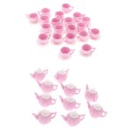 Théière en plastique rose miniature pour maison de poupée, ensemble de 10, avec 2 tasses, accessoire ... Théière en plastique rose miniature pour maison de poupée, ensemble de 10, avec 2 tasses, accessoire ...