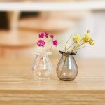 Thire en verre pour maison de poupe, vase de fleurs miniature, accessoires de meubles miniatures, ...